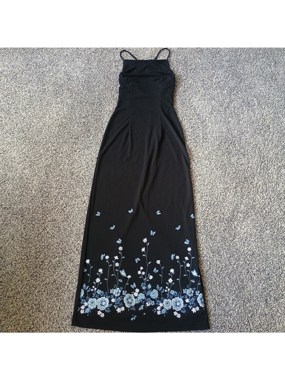 Candy Rocket Vintage 90s Slip Maxi Dress Whimsygoth Floral Butterfly USA Small